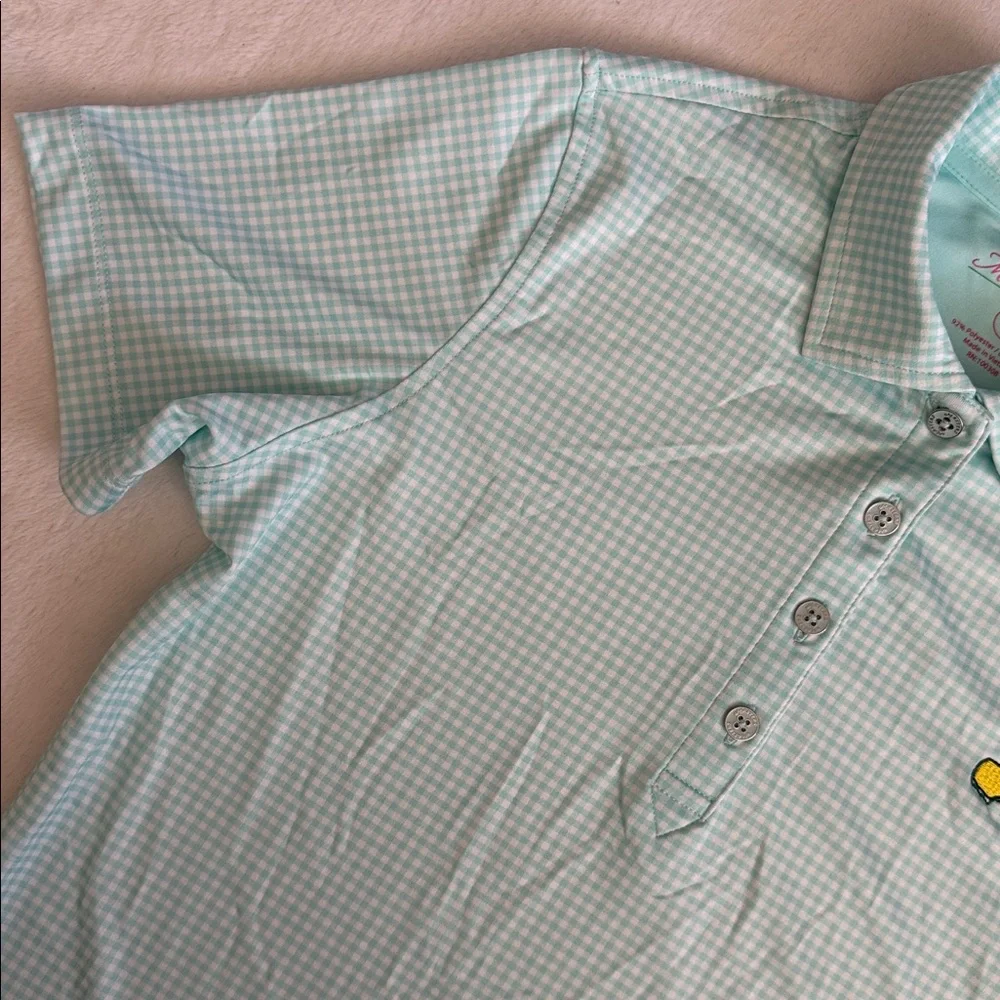 Magnolia Lane | 2016 Masters Tech Performance Golf Polo 50+ UPF Gingham Check S - Picture 6 of 15